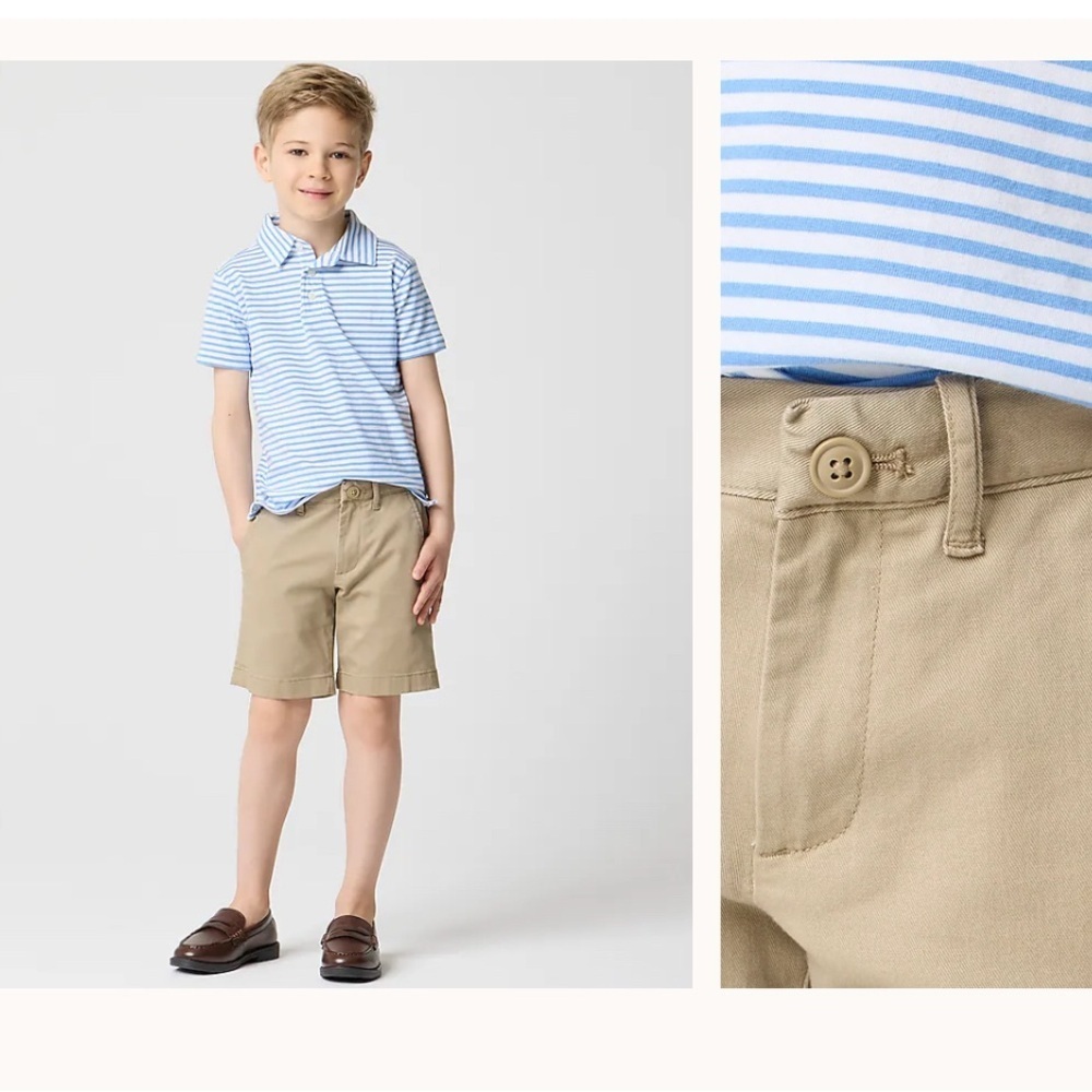 J Crew Crewcuts Boys' Gramercy flex chino short Kahki Tan Size 4 NWT